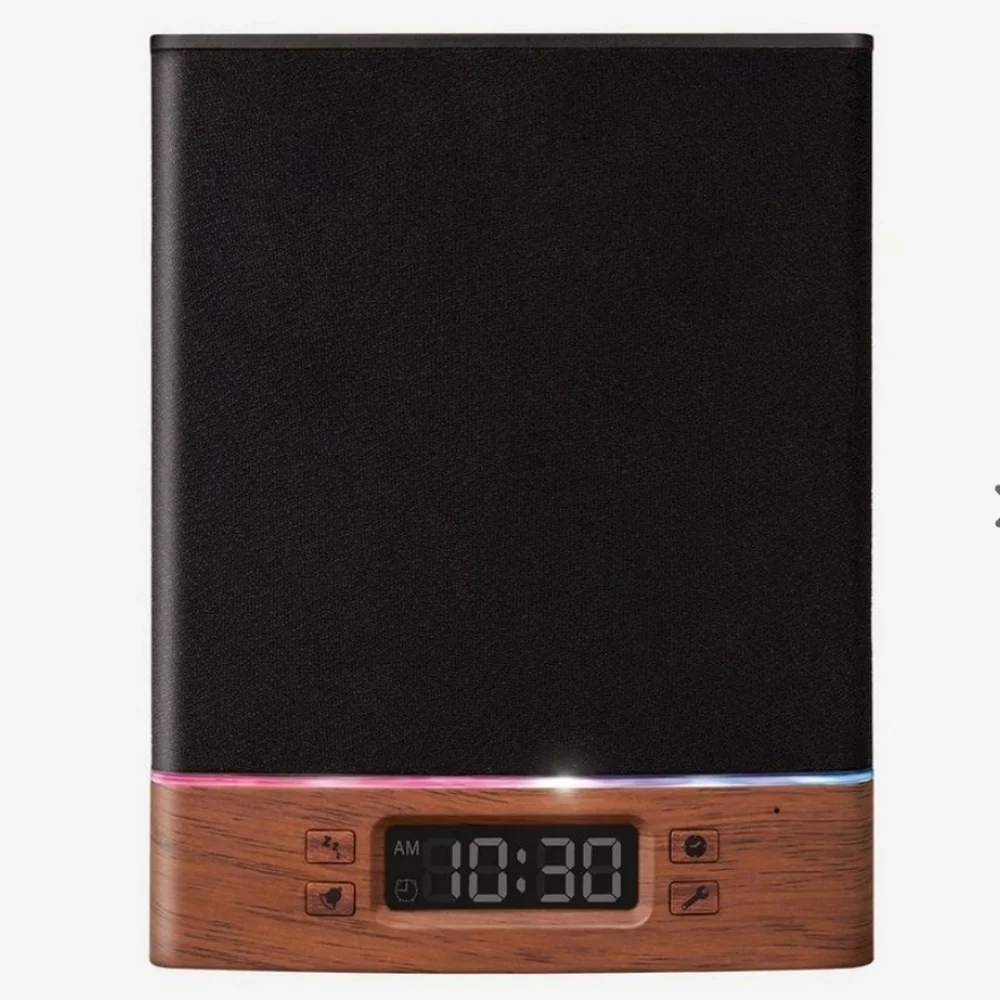 Timewave Digital Clock Wireless Bluetooth Speaker w/Sound Sensitive LED Lights